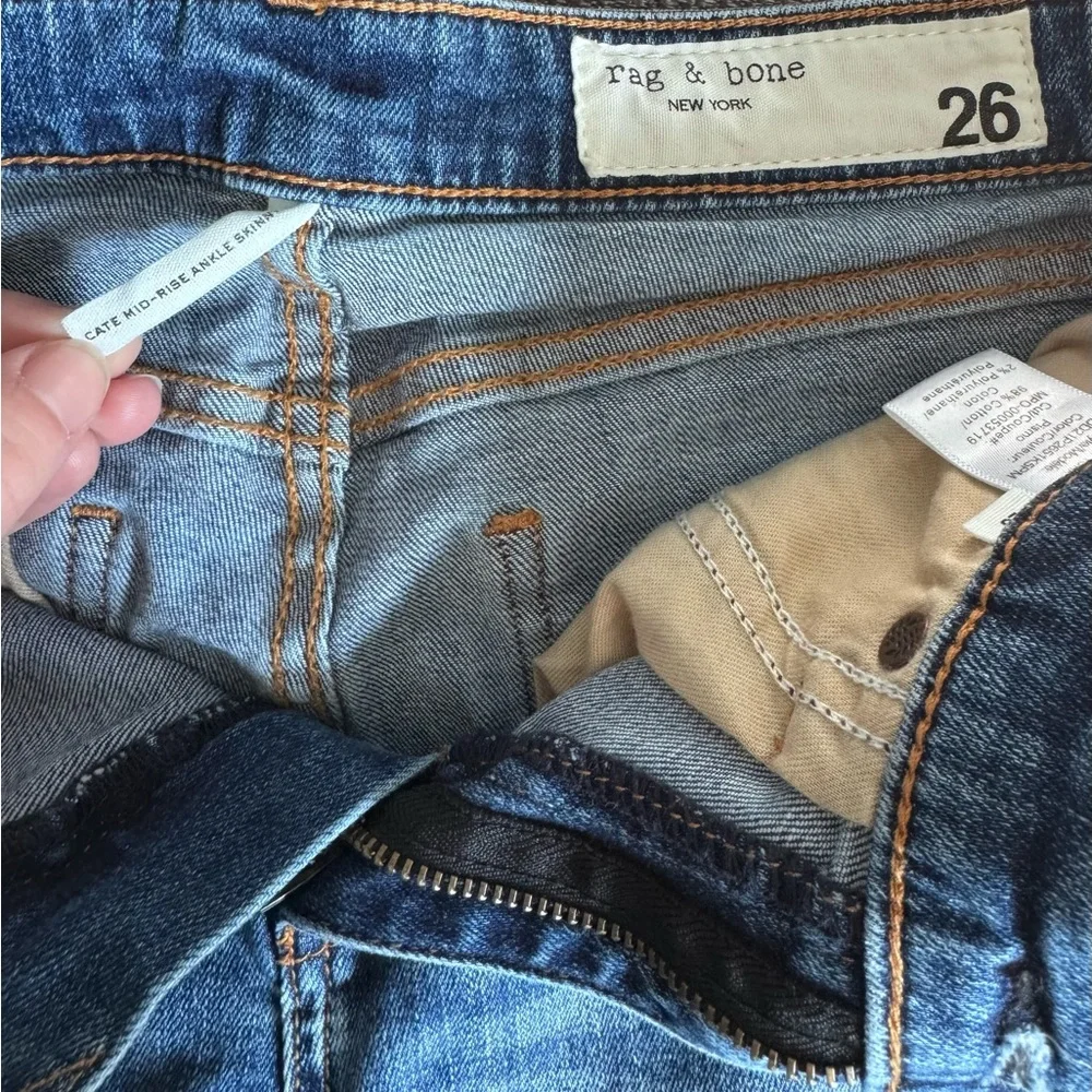 Rag & Bone Cate Mid Rise Skinny Jeans 26 Ankle Pismo Wash